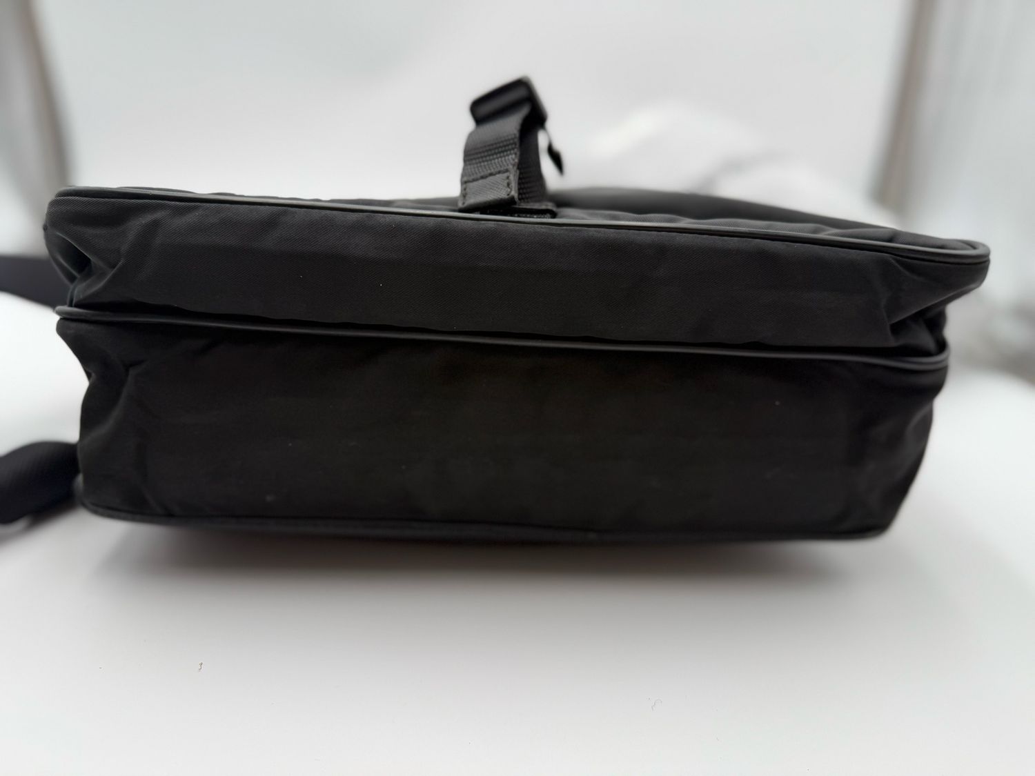 Prada Nylon Tessuto Saffiano Messenger Flap Black
