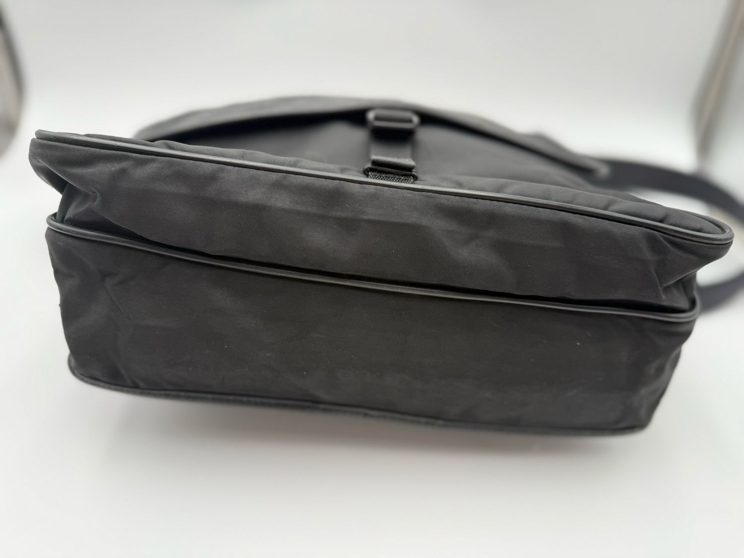 Prada Nylon Tessuto Saffiano Messenger Flap Black