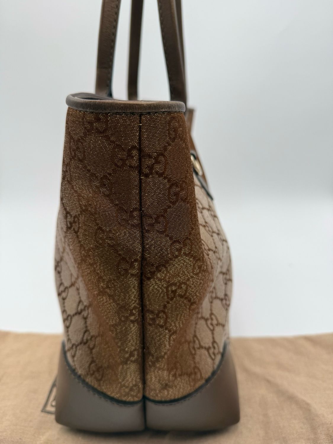 Gucci Monogram Lurex Heart Bit Tote Shoulder Bag