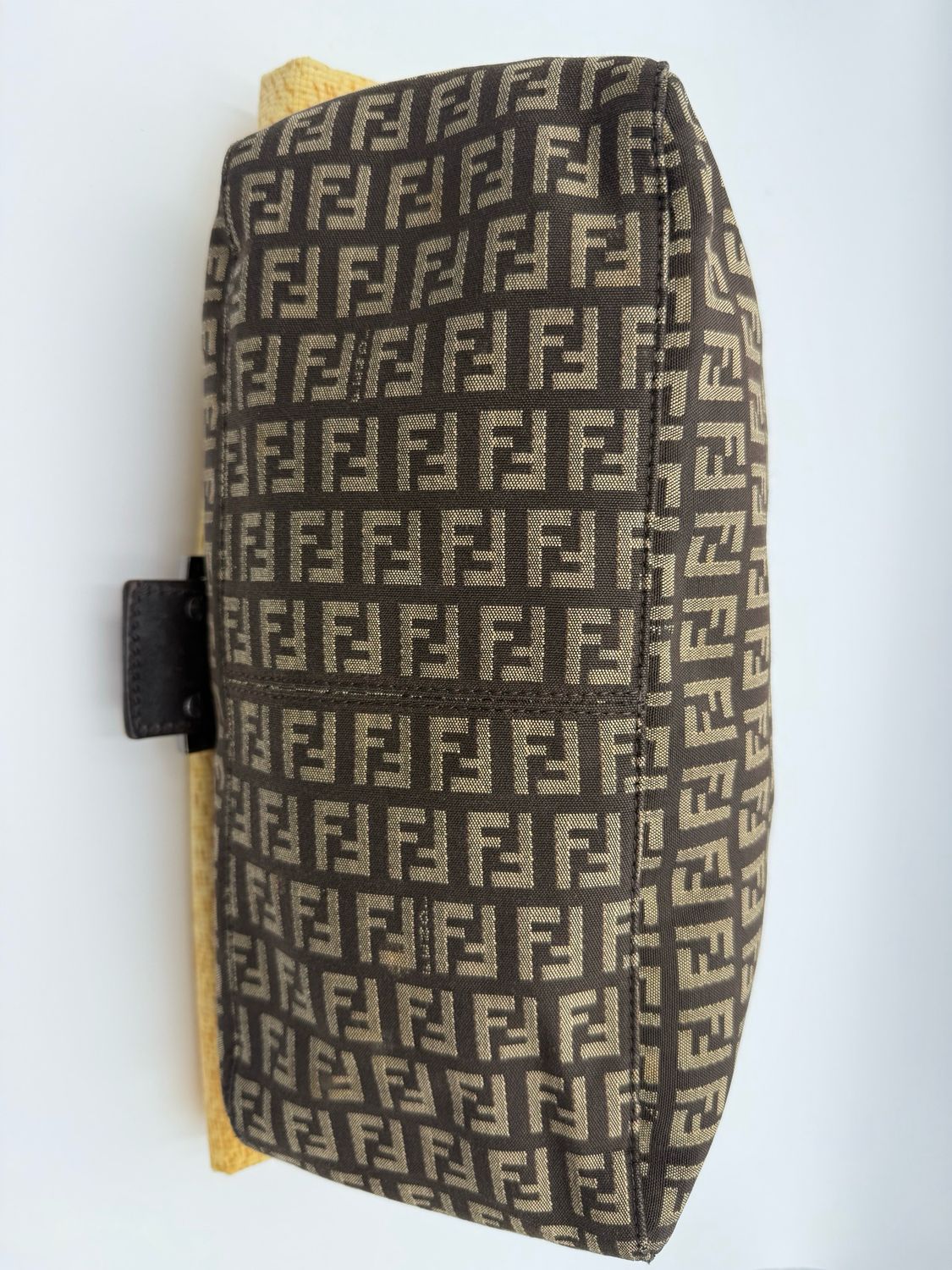 Fendi Zucca Canvas Baguette Mama Hobo Shoulder Bag