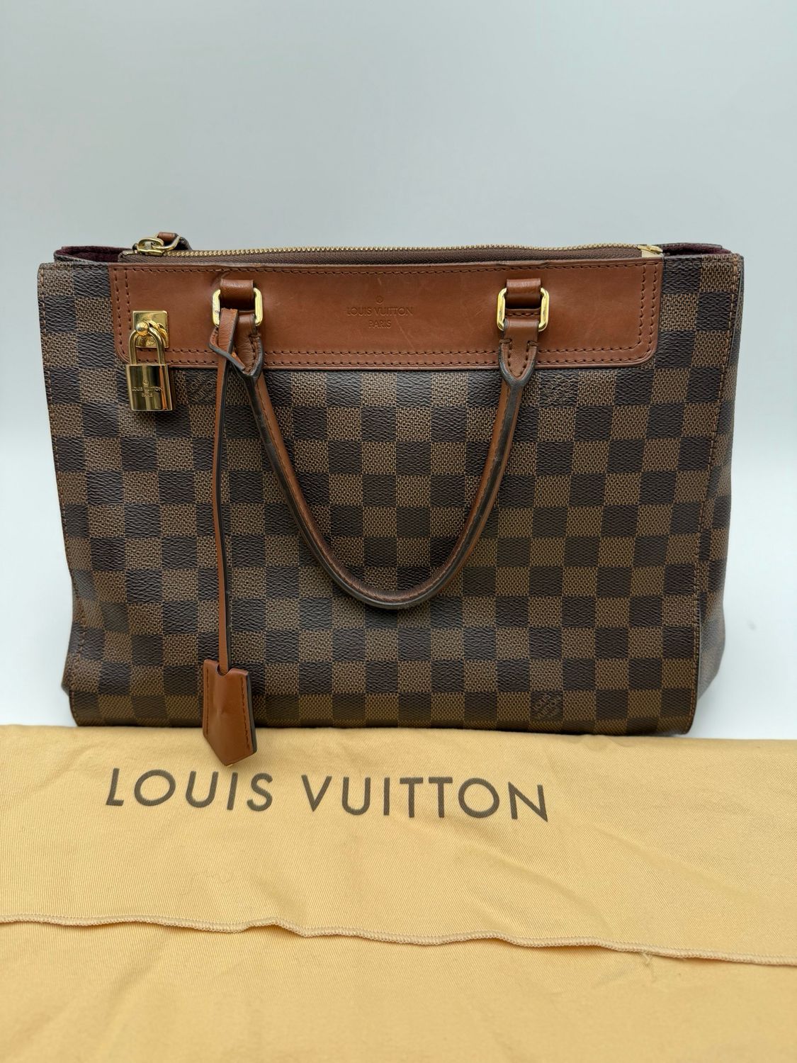 Louis Vuitton Damier Ebene Shoulder Hobo Bag Tote