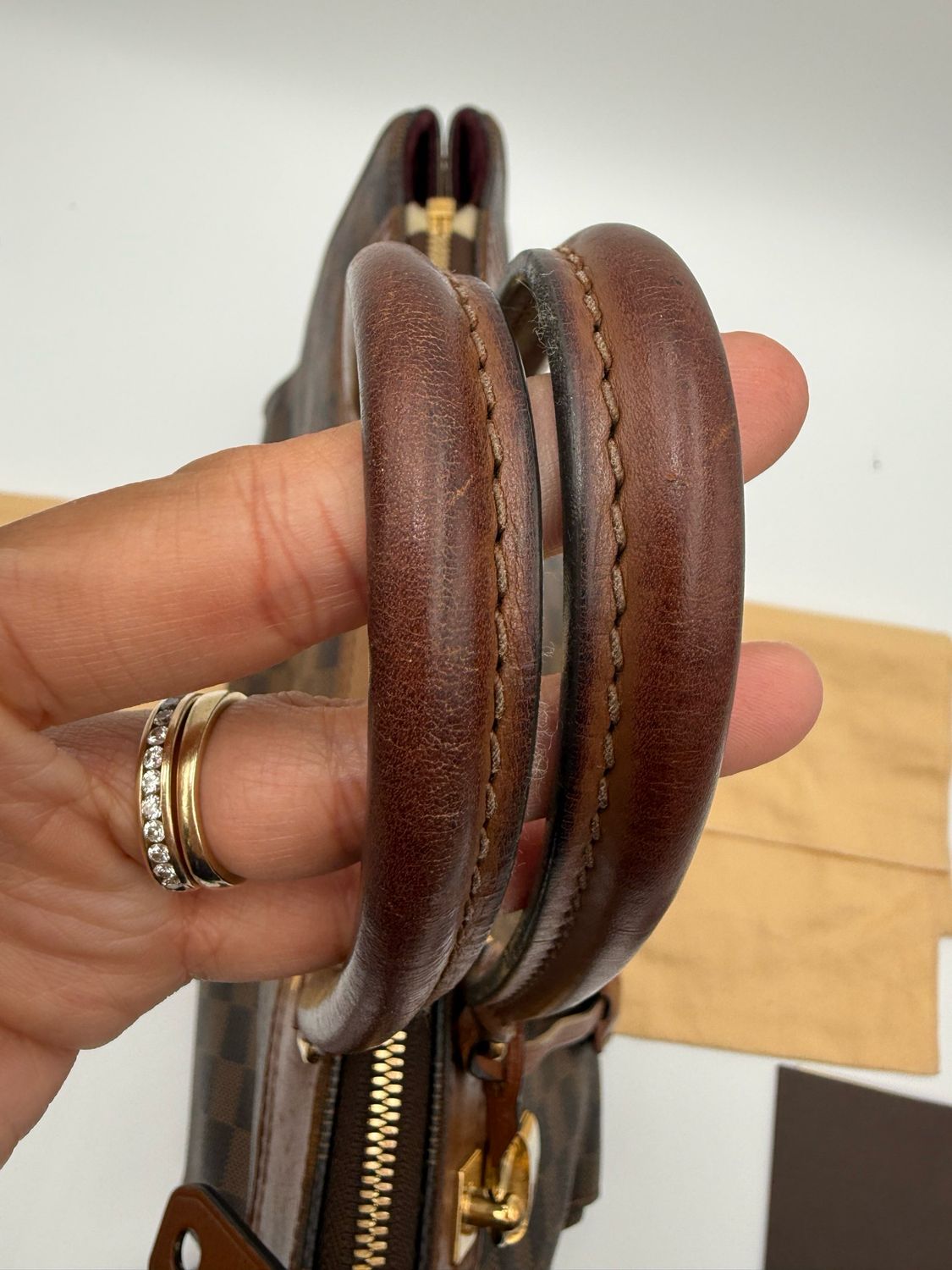 Louis Vuitton Damier Ebene Shoulder Hobo Bag Tote