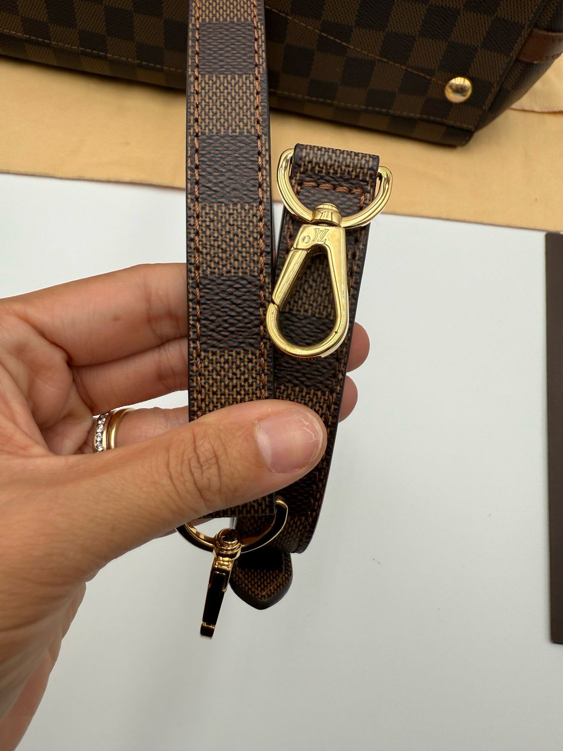 Louis Vuitton Damier Ebene Shoulder Hobo Bag Tote