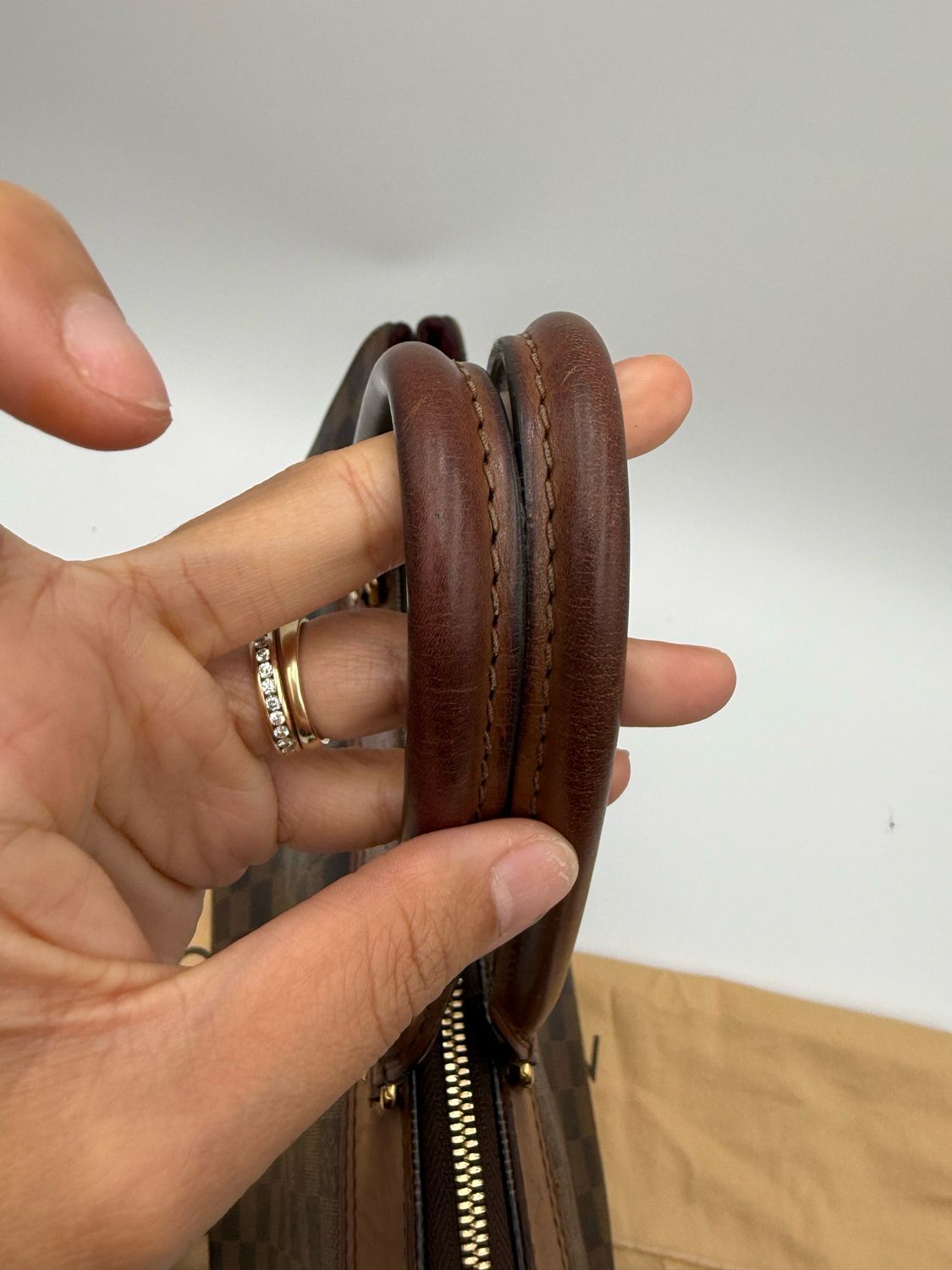 Louis Vuitton Damier Ebene Shoulder Hobo Bag Tote