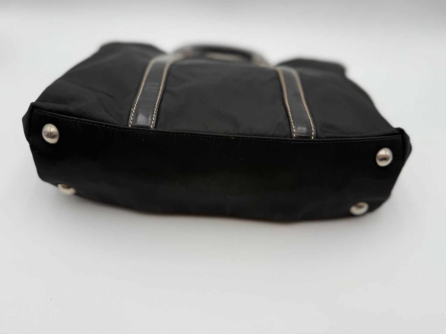 Prada Nylon Tessuto Handbag Top Handle Black