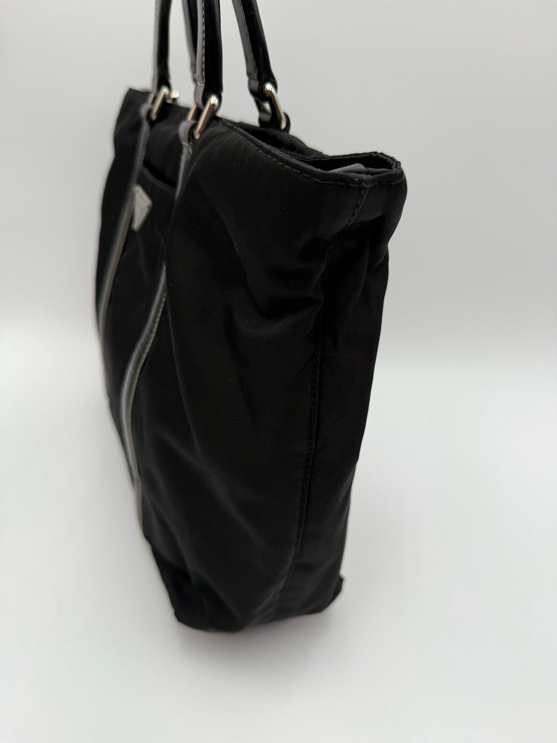 Prada Nylon Tessuto Handbag Top Handle Black