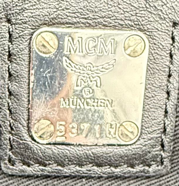 Mcm Black Belt Bag Bum Bag Unisex Leather Monogram