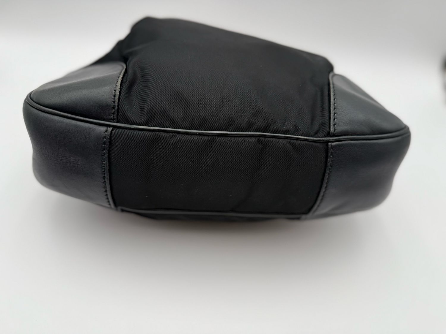 Prada Nylon Tessuto Hobo Shoulder Bag Triangle Logo Black