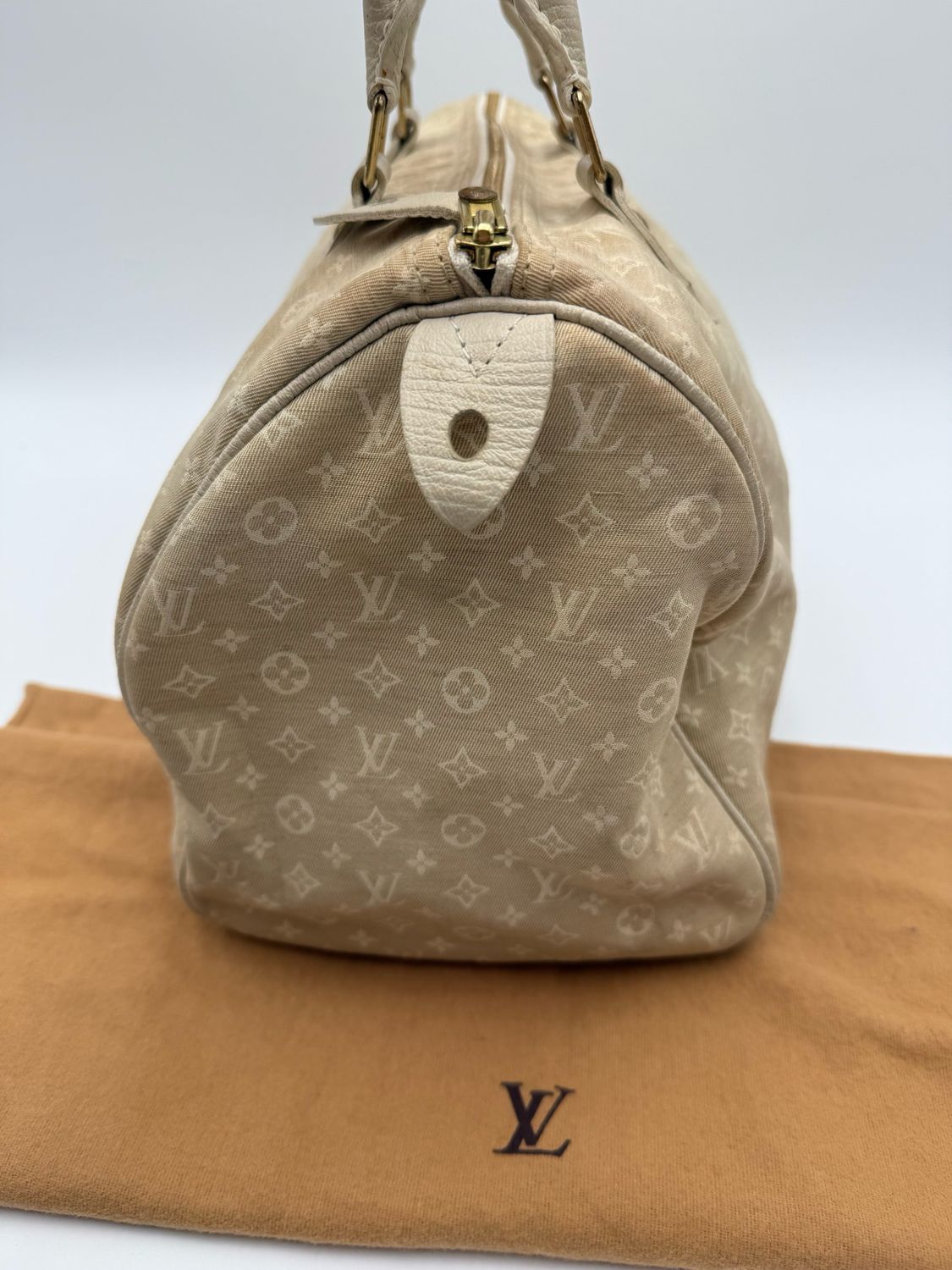 Louis Vuitton Speedy 30 Mini Lin Handbag Top Handle Boston