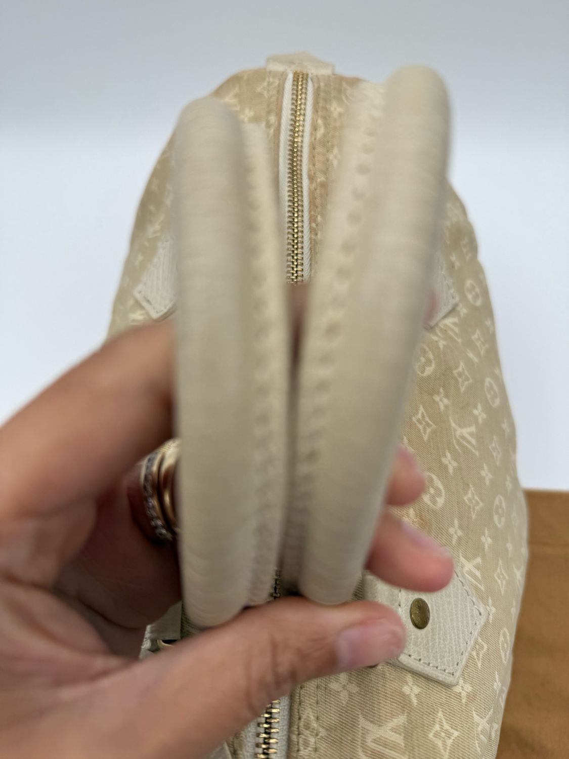 Louis Vuitton Speedy 30 Mini Lin Handbag Top Handle Boston
