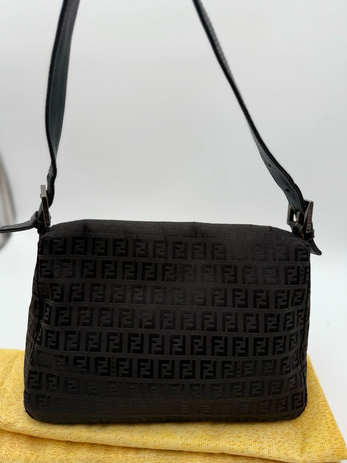 Fendi Zucca Mama Baguette Hobo Shoulder Bag