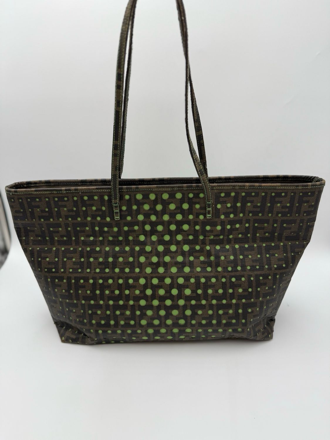Fendi Zucca Spalmati Medium Roll Tote Shoulder