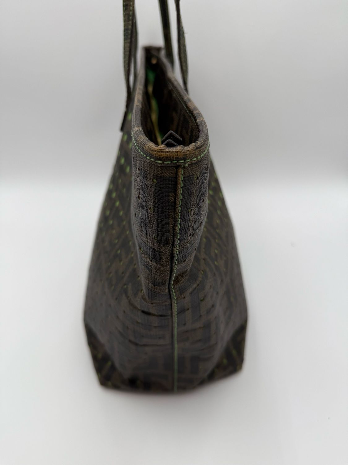 Fendi Zucca Spalmati Medium Roll Tote Shoulder