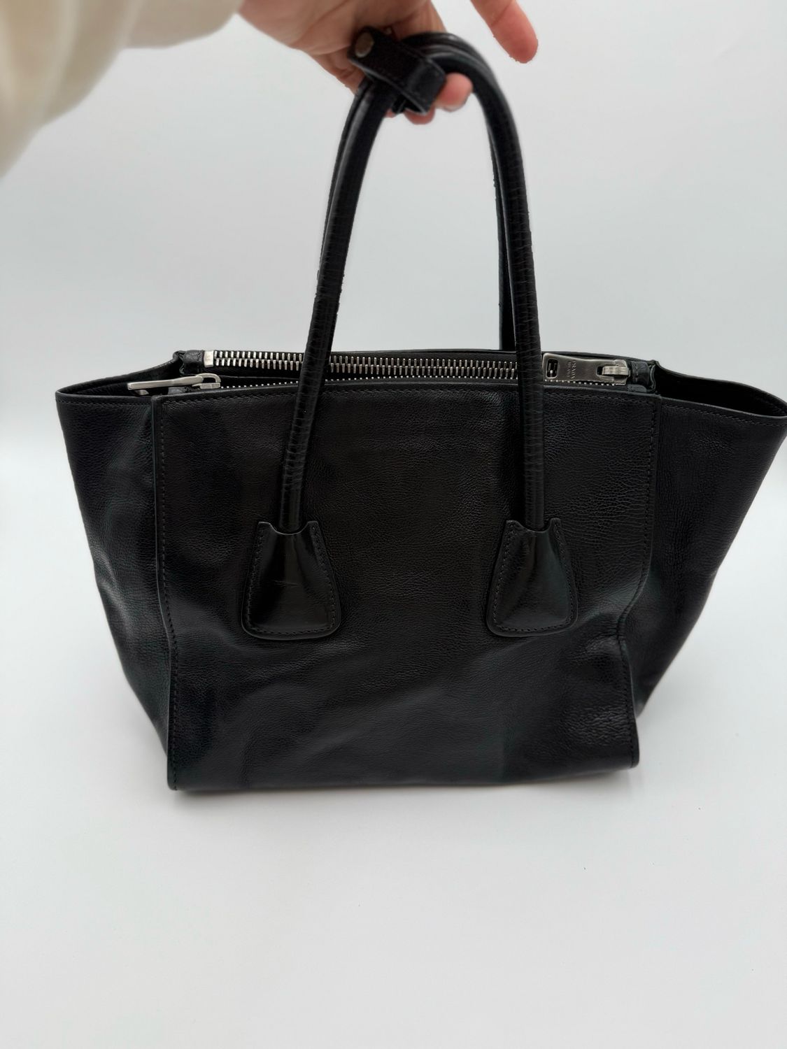 Prada Vitello Daino Twin Tote Small Black