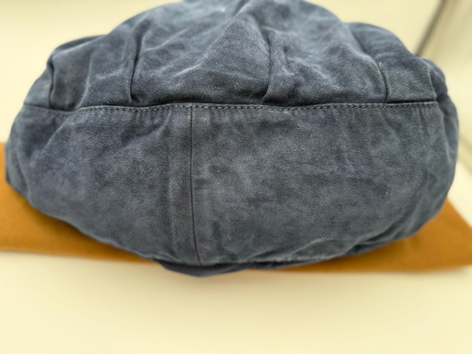 Gucci Hobo Icon Bit Suede Shoulder Bag Navy