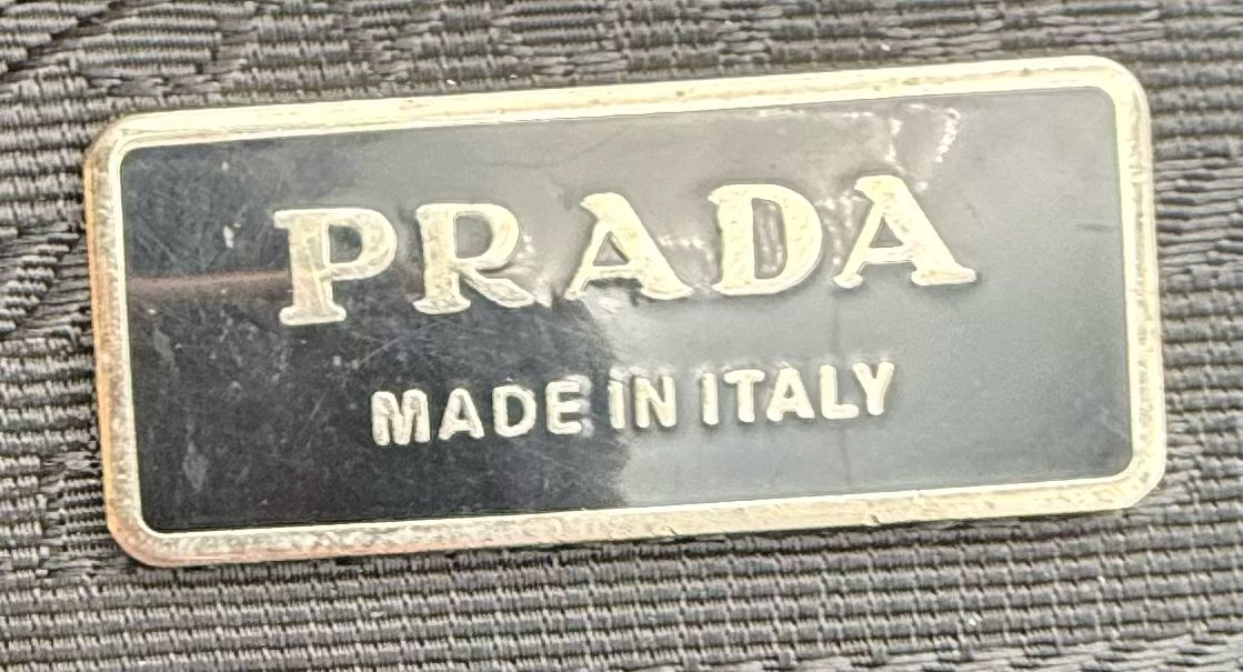 Prada Tessuto City Calf Trimmed Tote Shoulder Bag