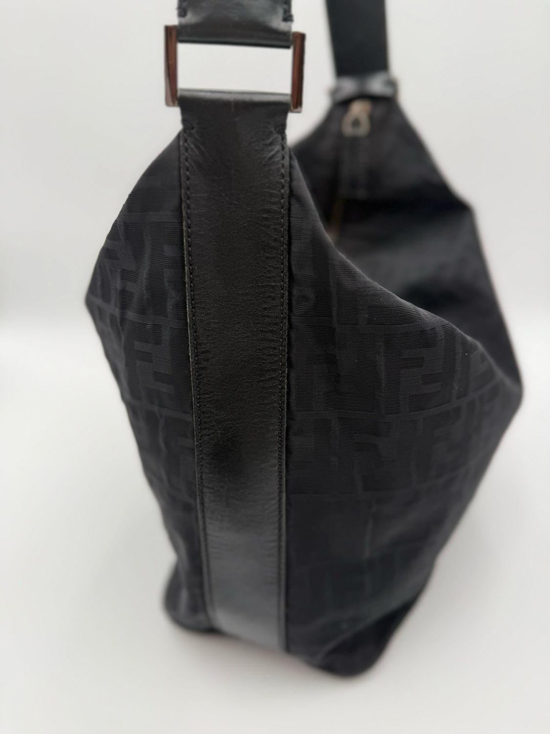 Fendi Zucca Hobo Canvas Messenger Crossbody Sling
