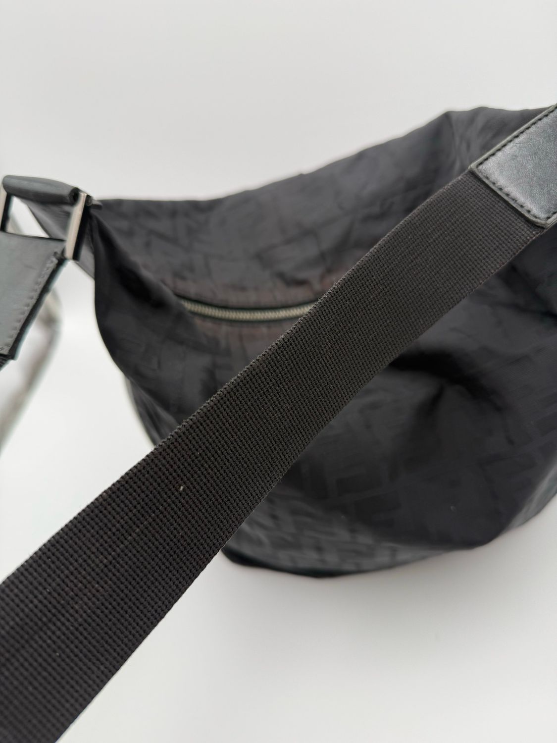Fendi Zucca Hobo Canvas Messenger Crossbody Sling