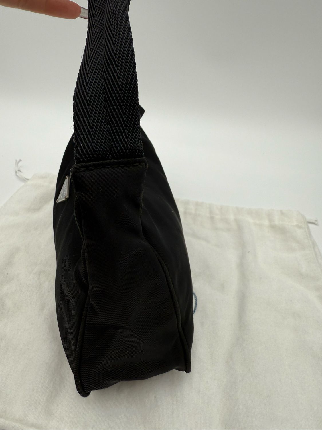 Prada Nylon Tessuto Hobo Shoulder Bag Pochette Black