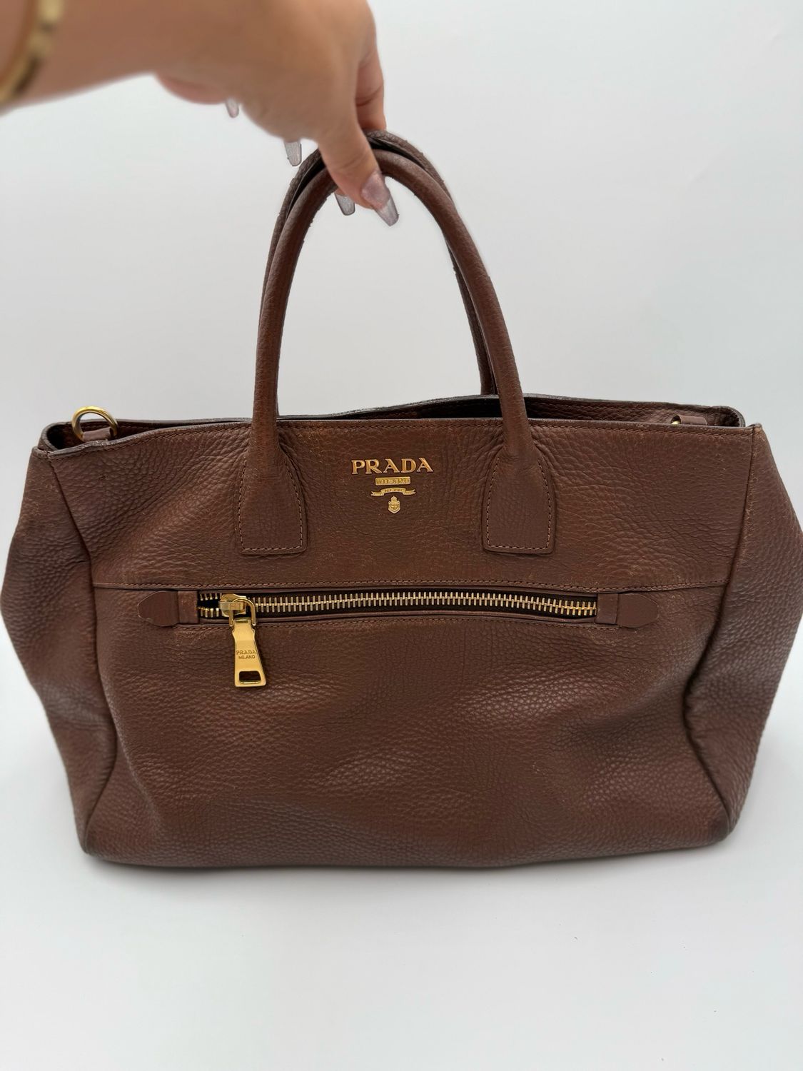 Prada Vitello Daino Top Handle Shopper 