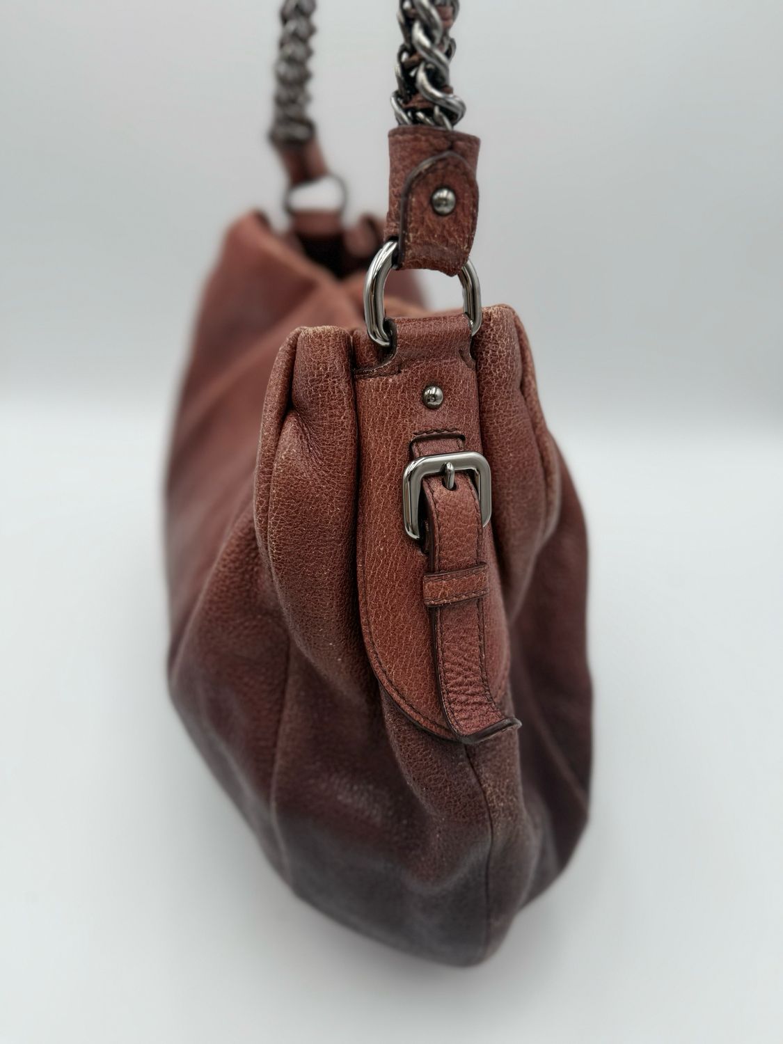 Prada Cervo Hobo Shoulder Chain Strap