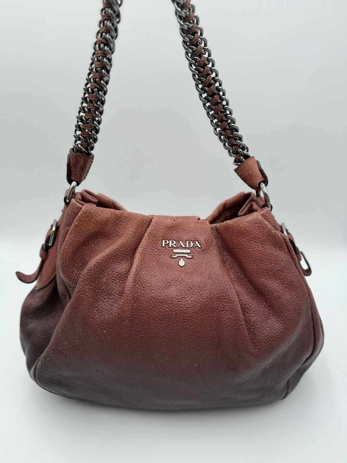 Prada Cervo Hobo Shoulder Chain Strap