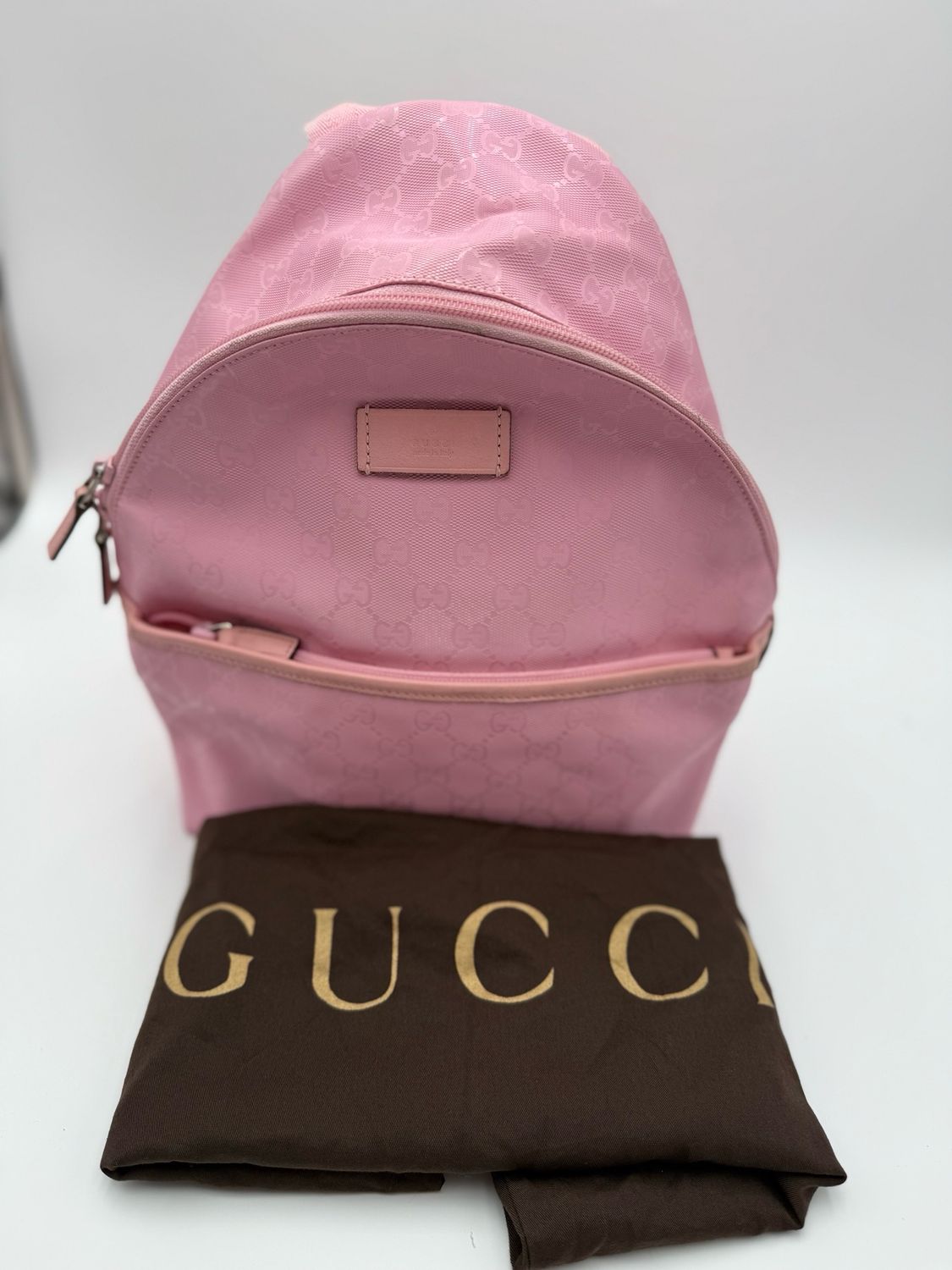 Gucci Monogram Supreme Imprime Backpack Pink Rucksack