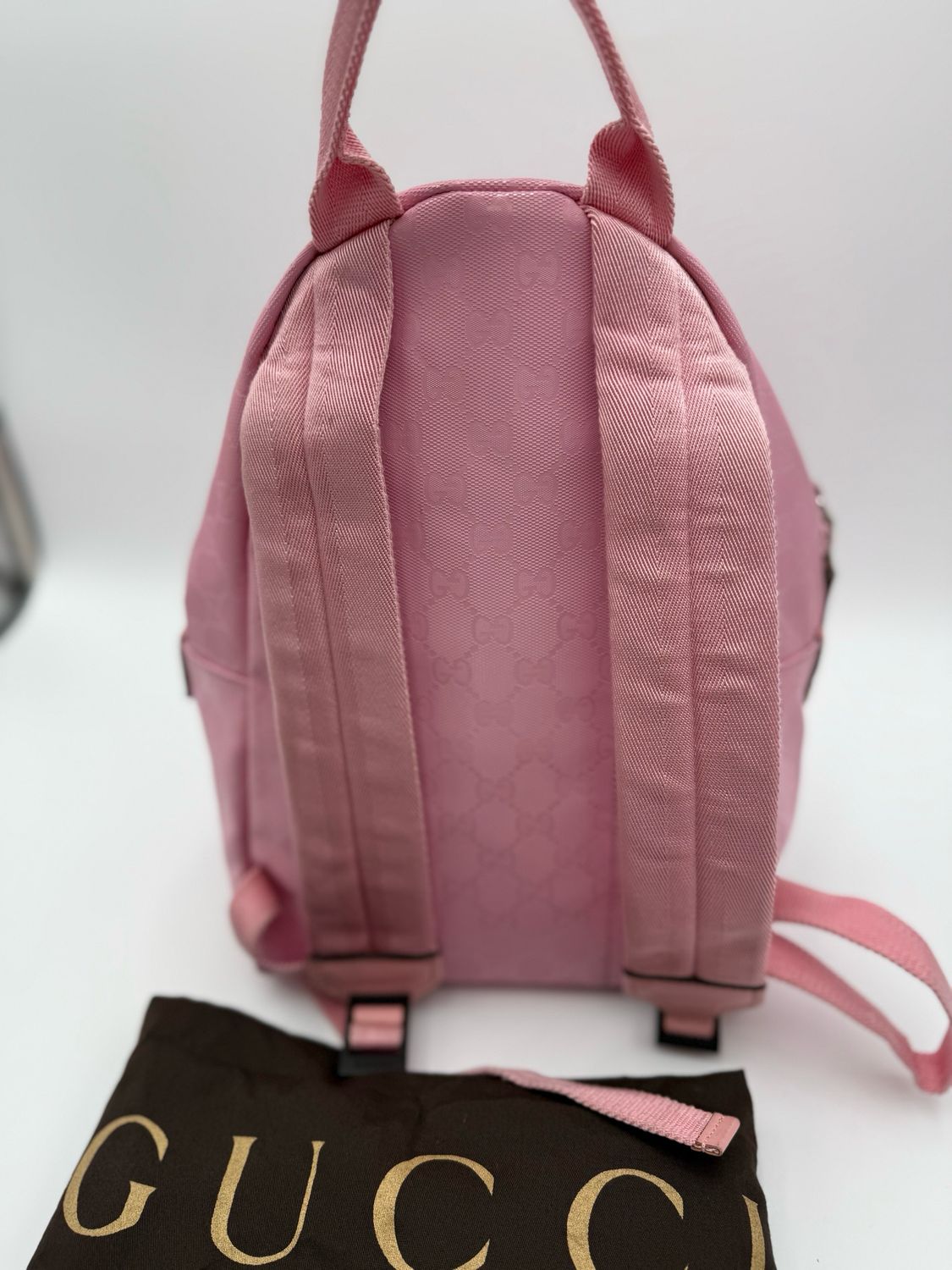 Gucci Monogram Supreme Imprime Backpack Pink Rucksack