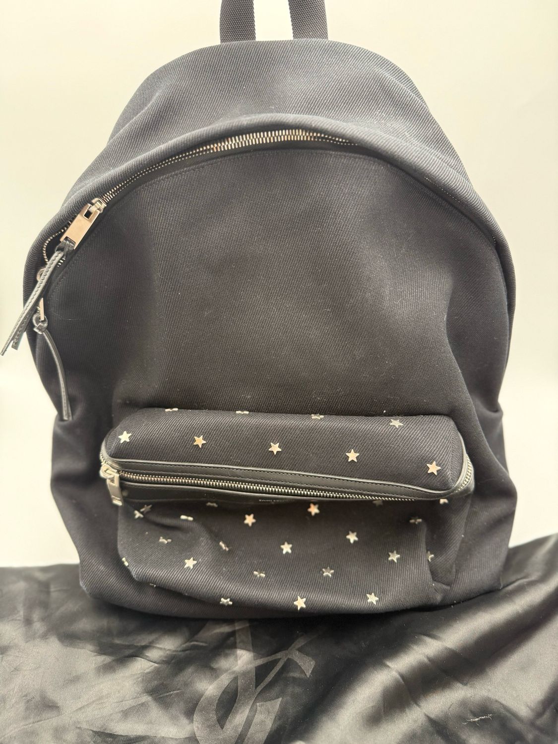 Yves Saint Laurent Canvas Backpack Stars Bookbag 