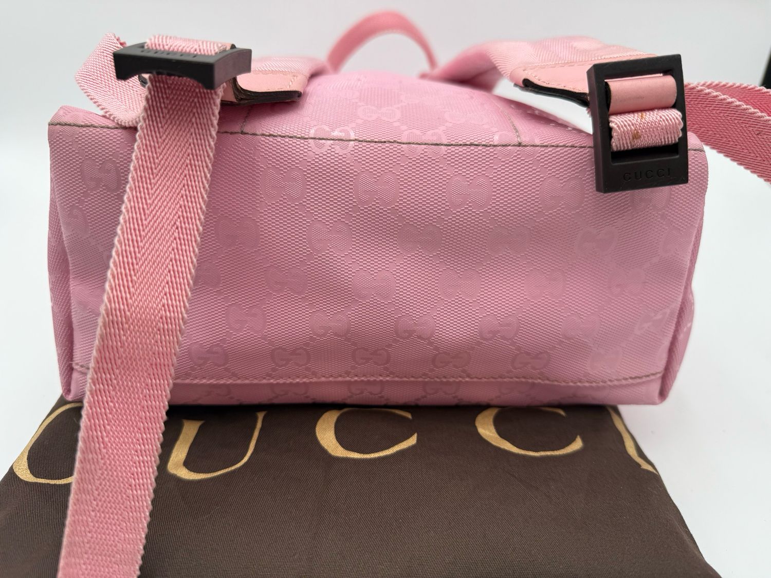 Gucci Monogram Supreme Imprime Backpack Pink Rucksack