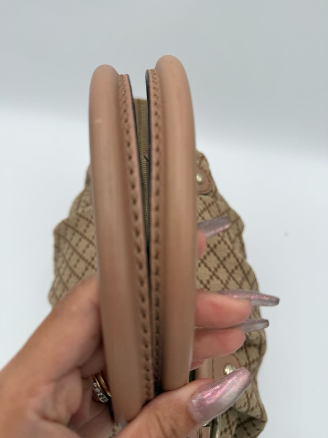 Gucci Sukey Canvas Diamante Zipper Top Handle