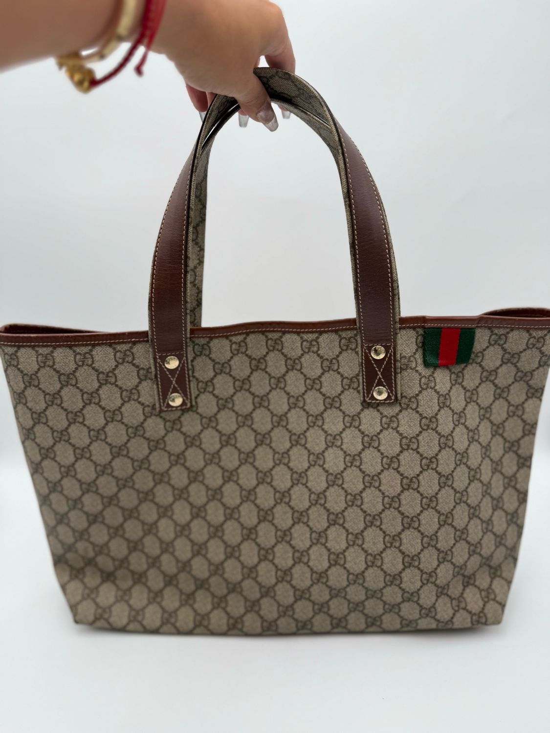 Gucci Supreme Plus Web Loop Tote Medium