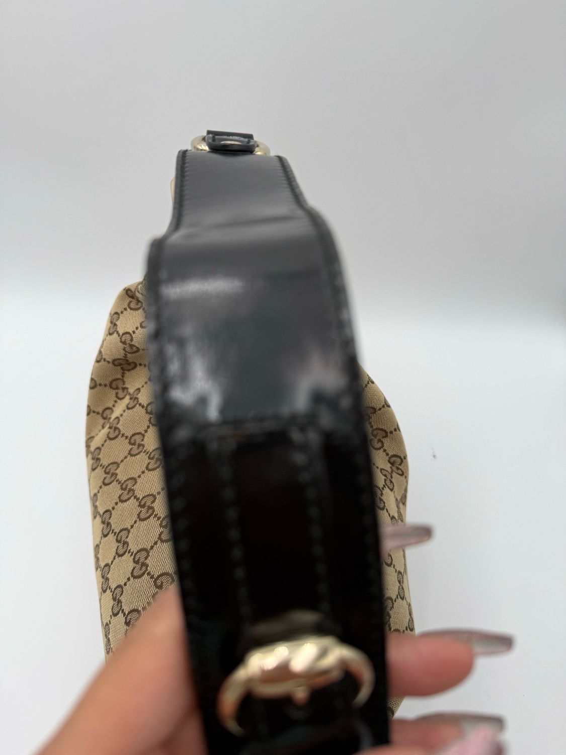 Gucci Monogram Canvas Hobo Shoulder Bag