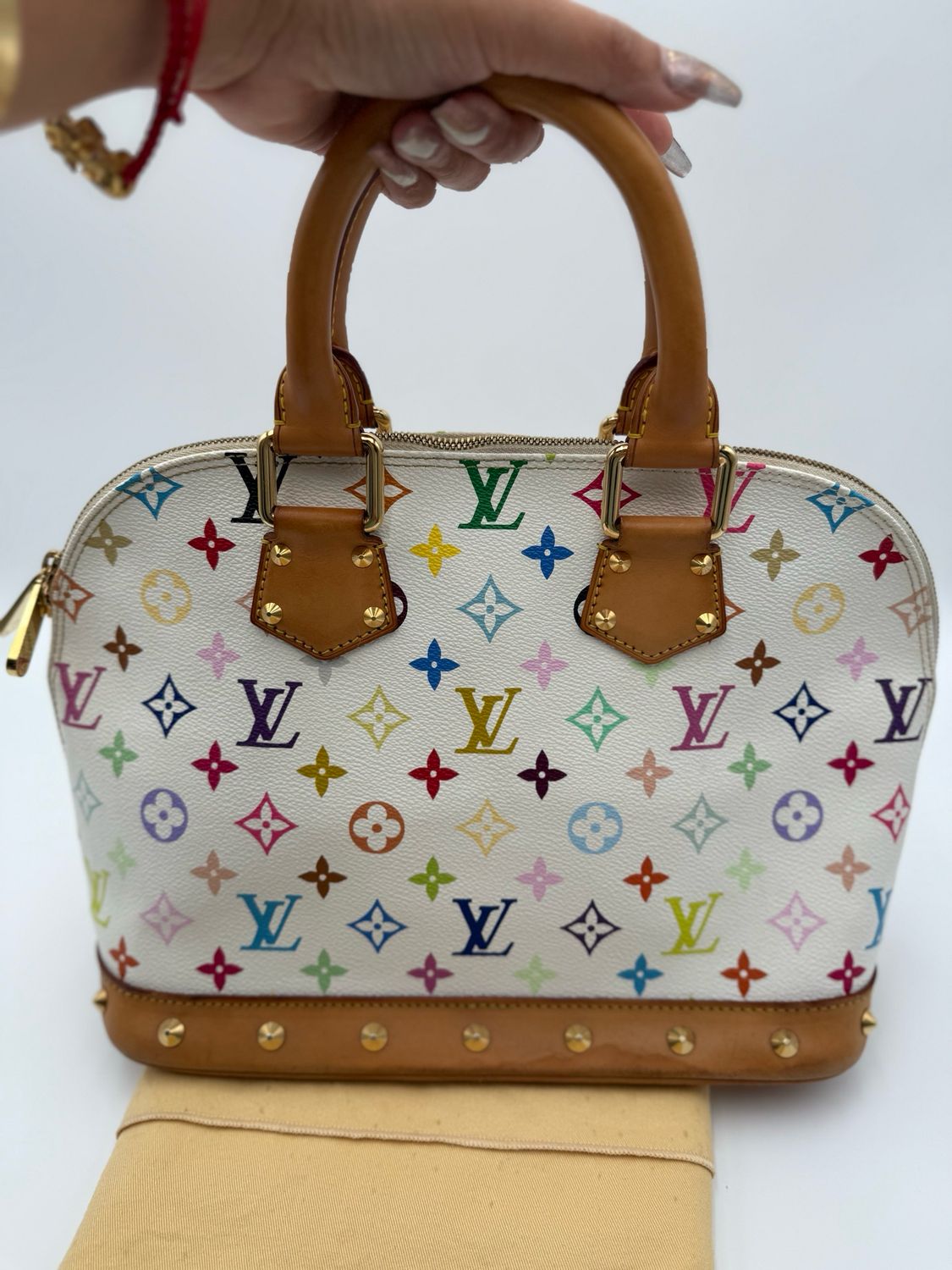 Louis Vuitton Alma Takashi Murakami Blanc Dome Top Handle