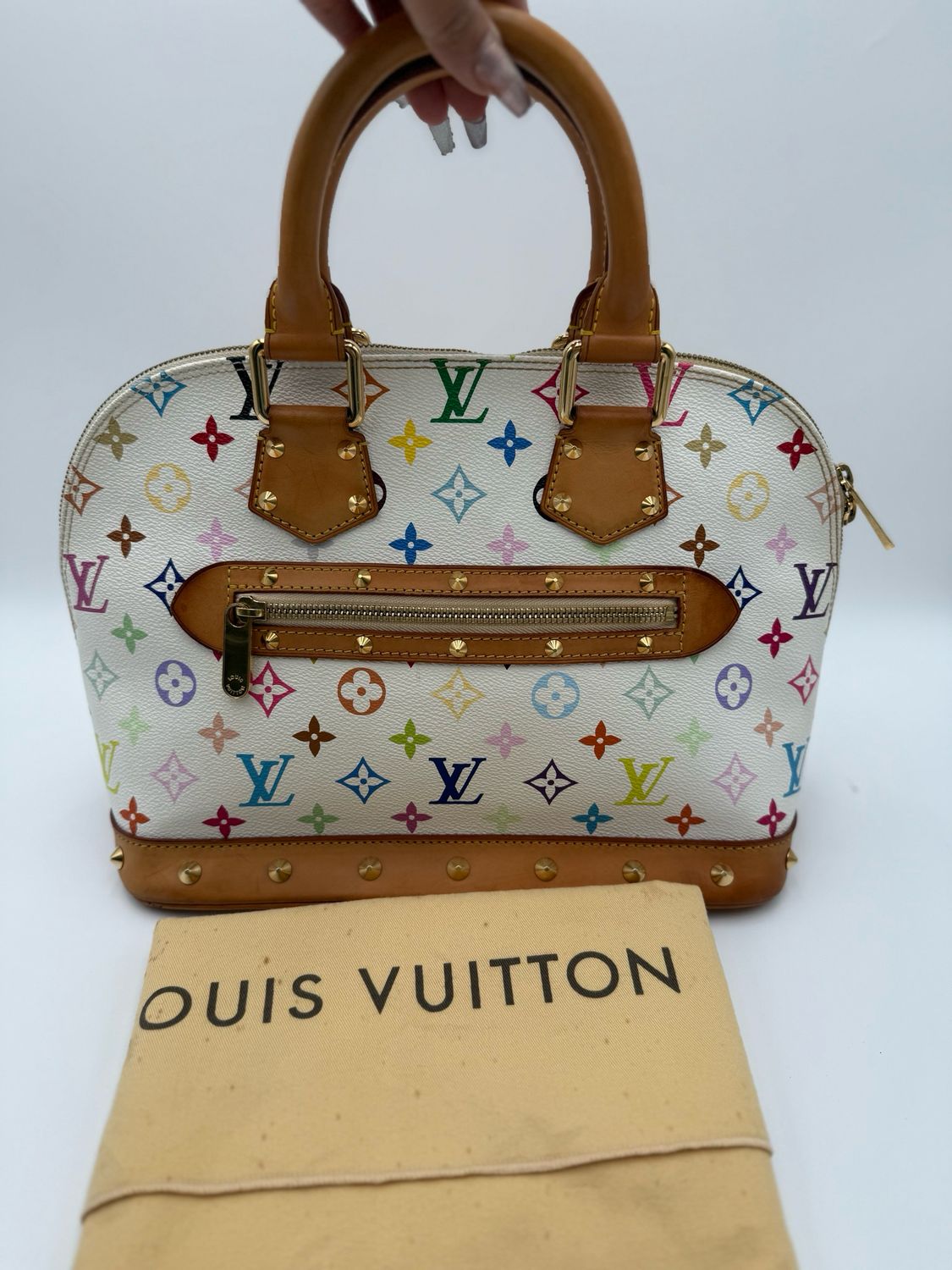 Louis Vuitton Alma Takashi Murakami Blanc Dome Top Handle