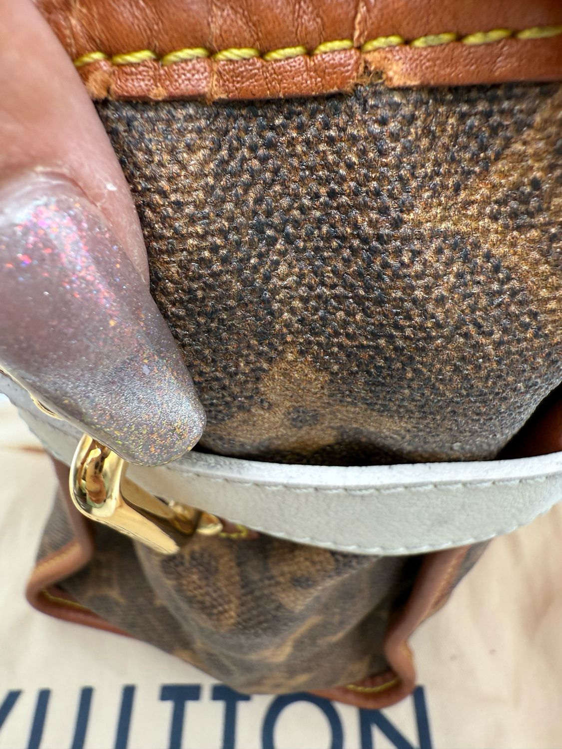 Louis Vuitton Monogram Tisse Sac Rayures PM Tote Shoulder Bag