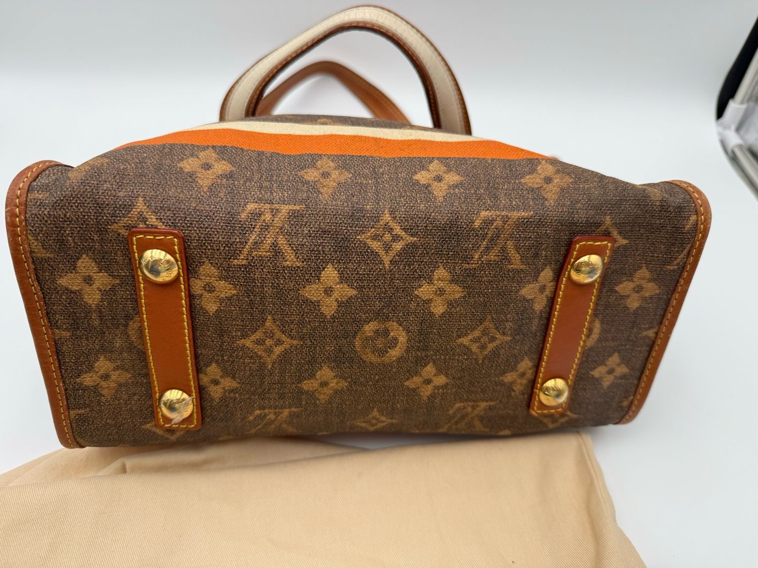 Louis Vuitton Monogram Tisse Sac Rayures PM Tote Shoulder Bag