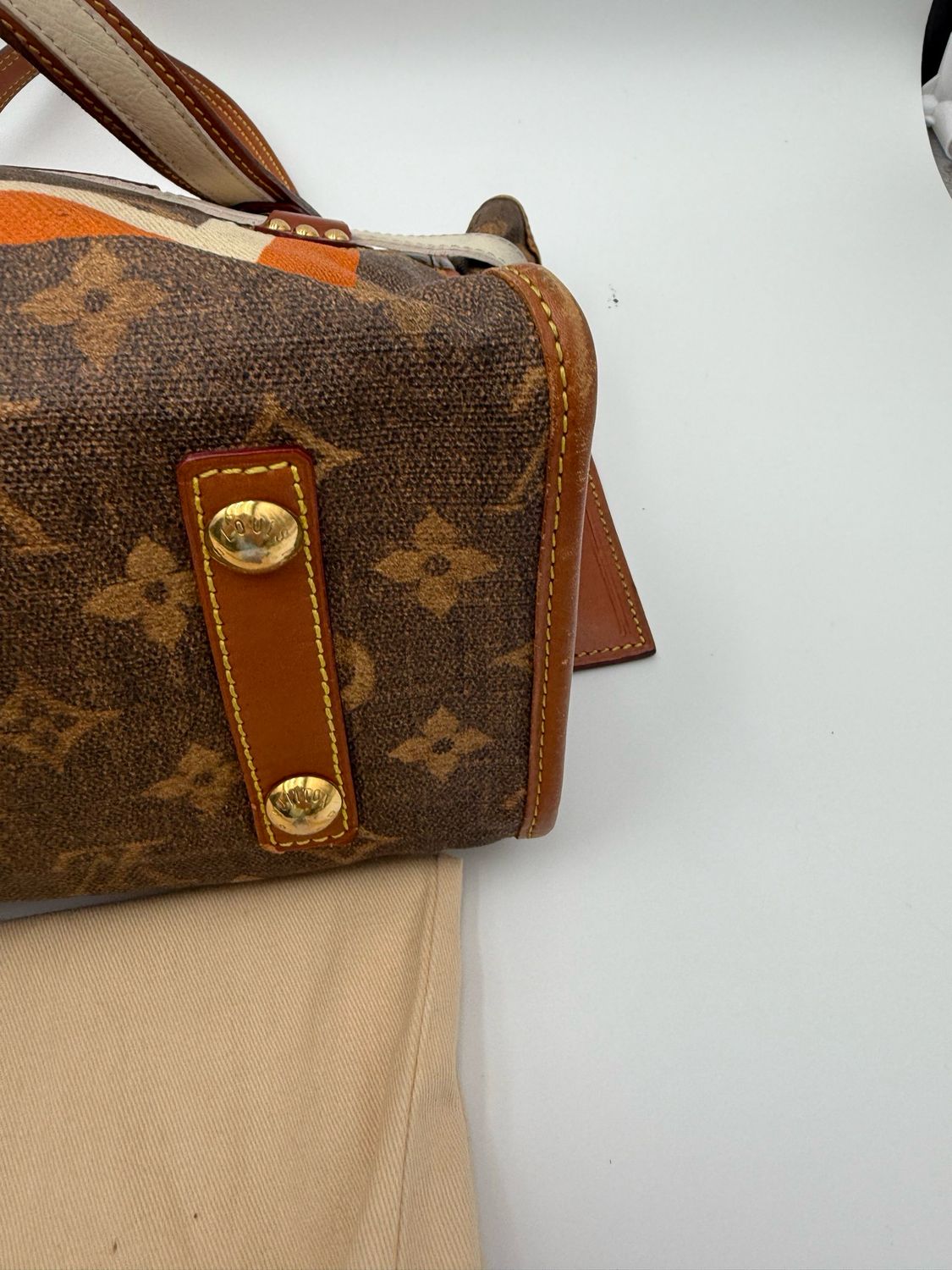 Louis Vuitton Monogram Tisse Sac Rayures PM Tote Shoulder Bag