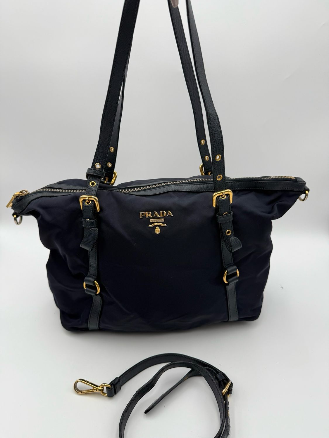 Prada Nylon Tessuto Saffiano Crossbody Messenger 