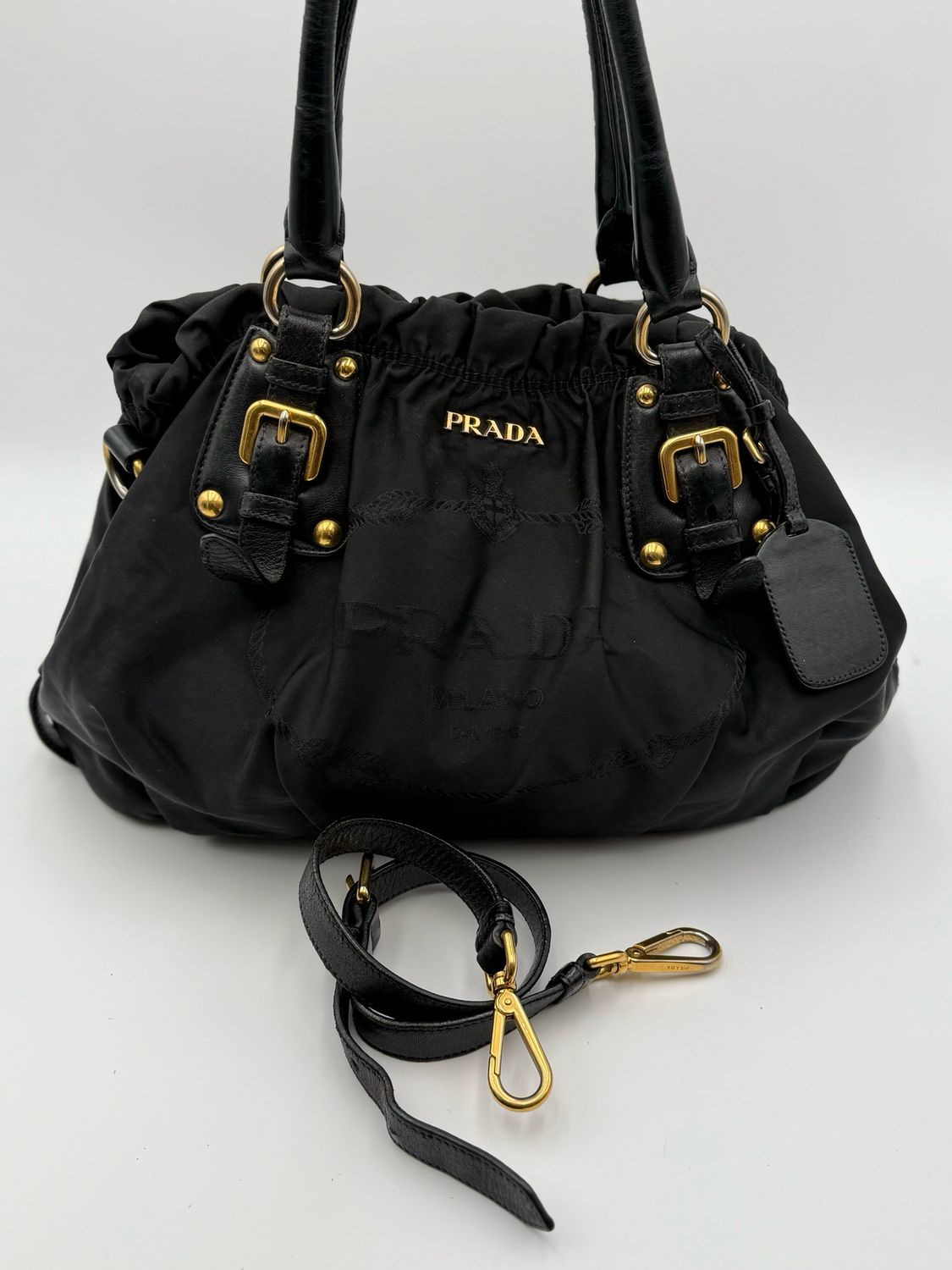 Prada Nylon Tessuto Crossbody Messenger Sling Bag Jacquard