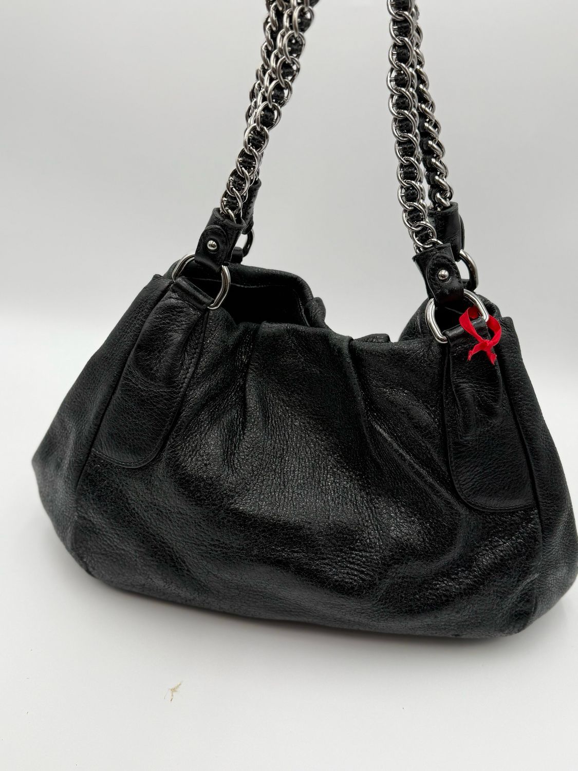 Prada Cervo Lux Leather Tote Chain Strap