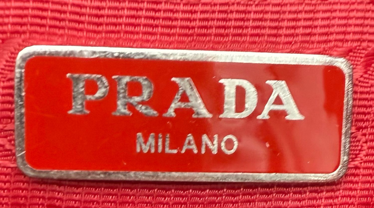 Prada Nylon Tessuto Saffiano Bucket Drawstring Wristlet Pouch