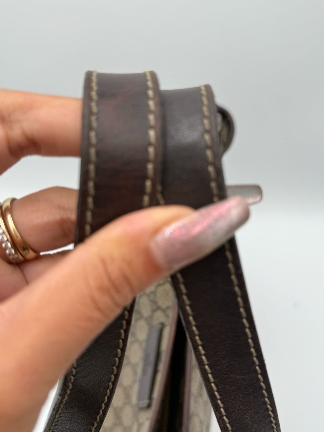Gucci Monogram Supreme Zipper Tote Shoulder Bag