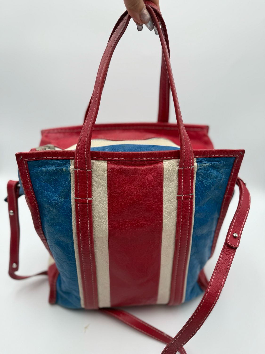 Balenciaga Striped Crossbody Messenger