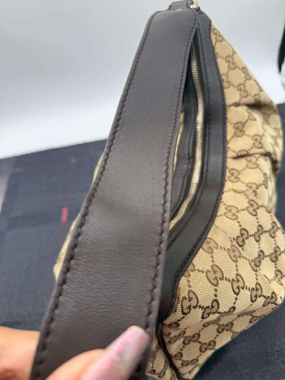 Gucci Monogram Sukey Hobo Shoulder Bag Canvas