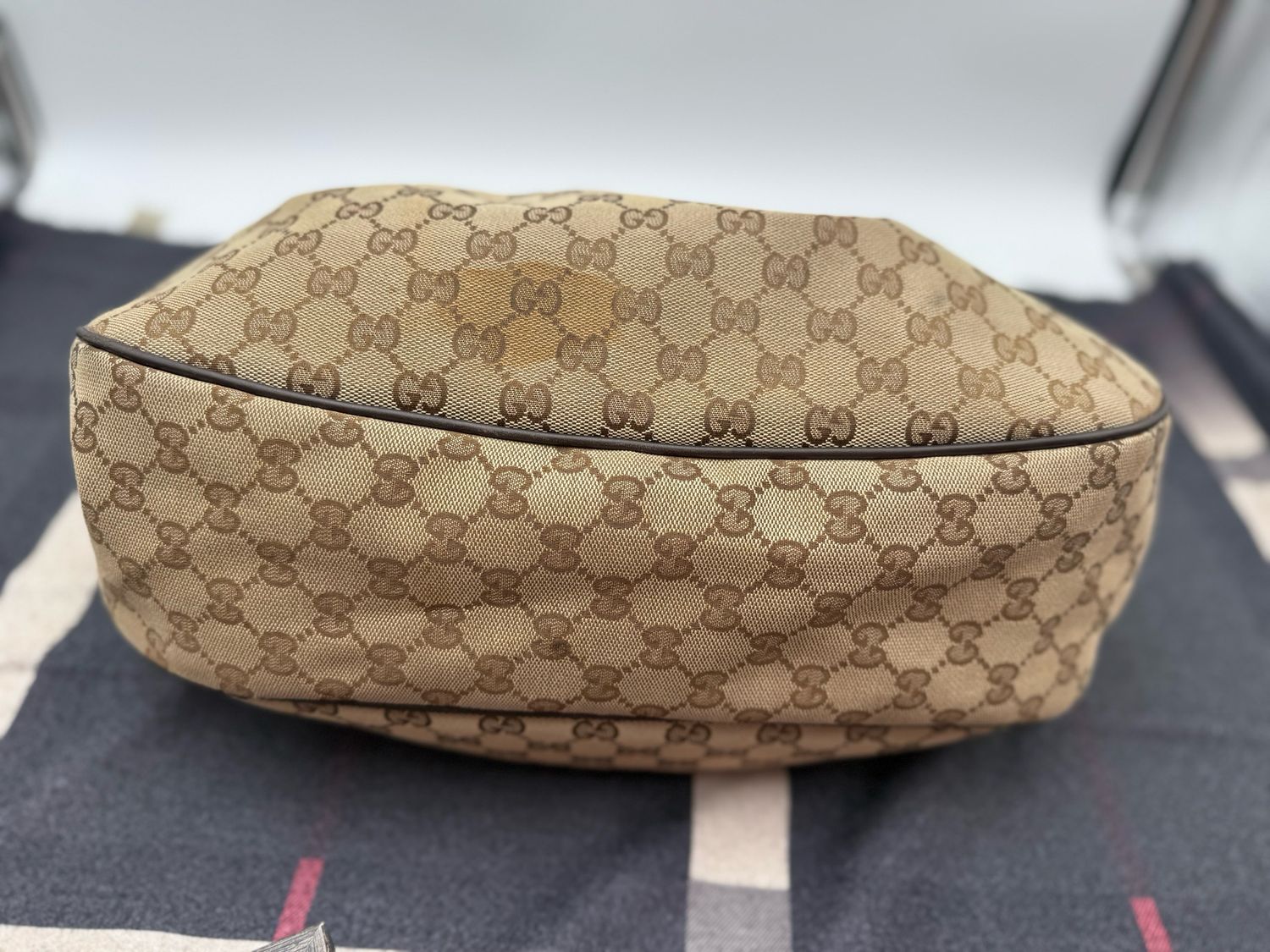 Gucci Monogram Sukey Hobo Shoulder Bag Canvas