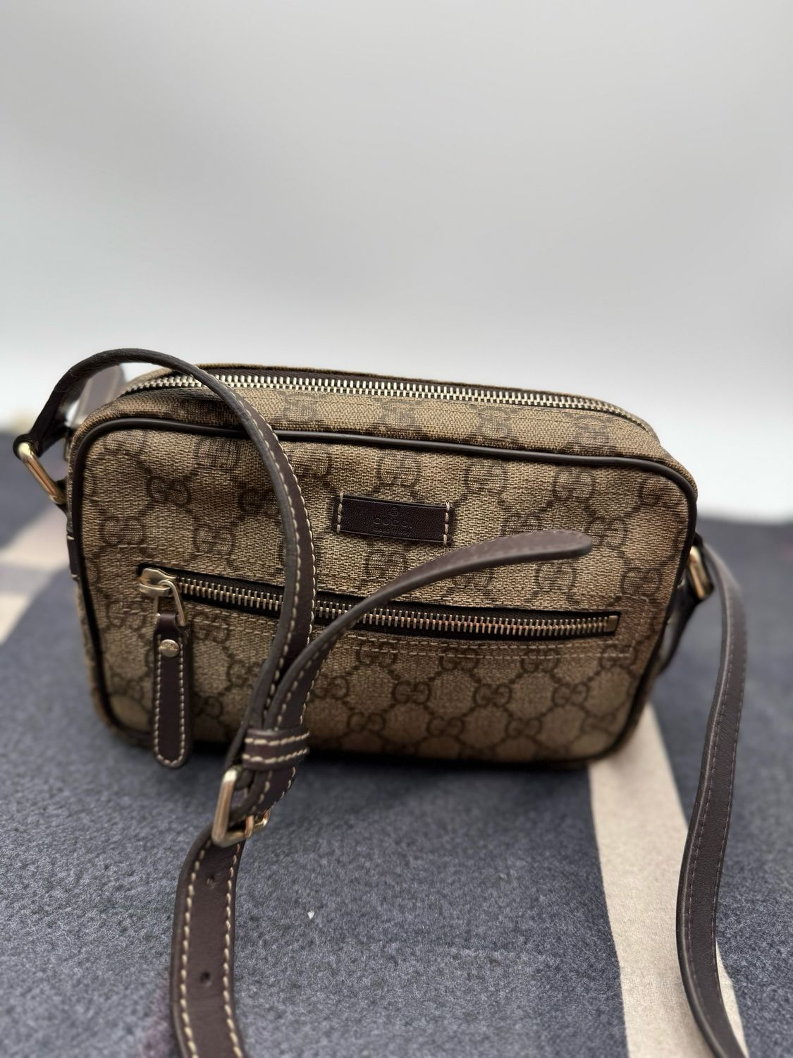 Gucci Monogram Supreme Plus Camera Bag Messenger Sling