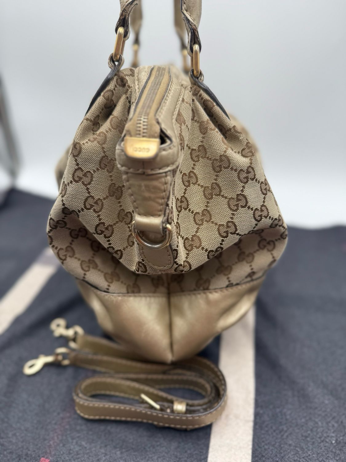 Gucci Monogram Sukey Two Way Canvas Tote Sling