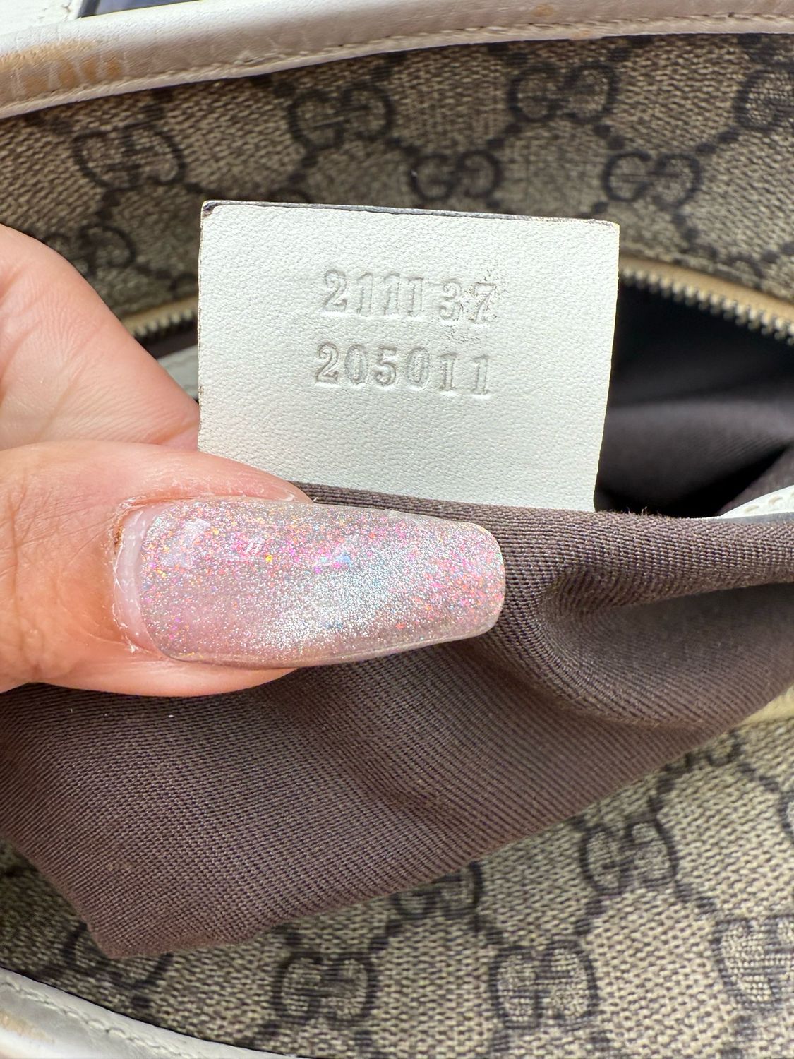 Gucci Monogram Supreme Zipper Tote Shoulder Bag