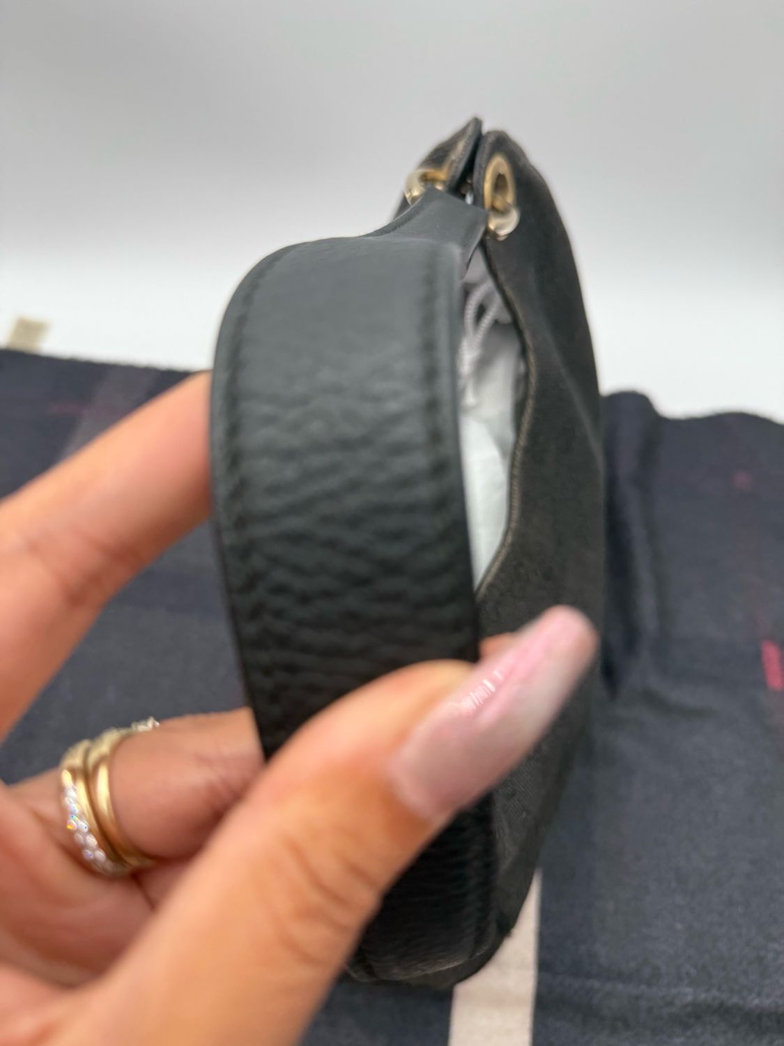 Gucci Monogram Canvas Denim Hobo Shoulder Bag